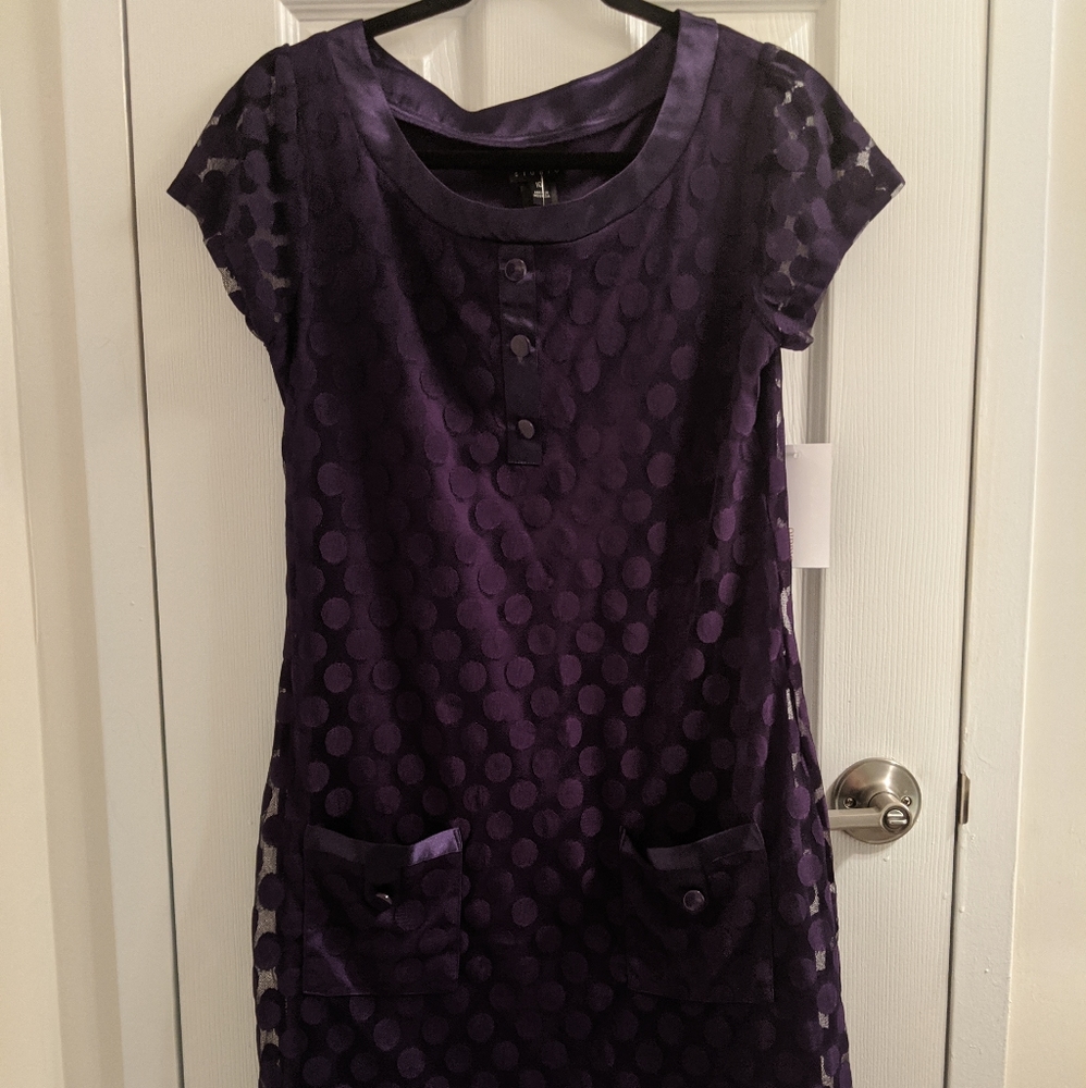 Purple polka dot dress